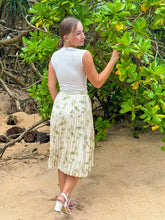 Press Print Pleated Silk Skirt